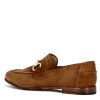 Leonardo Men'S Moccasin In Light Brown Suede With Gold-Coloured Clamp