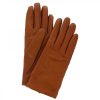 Leonardo Classic Handmade Women'S Gloves In Brown Nappa Cashmere Lined