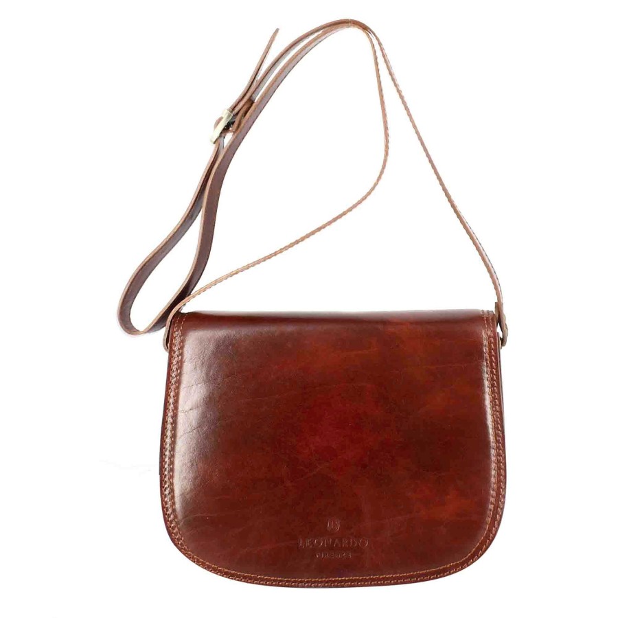 Leonardo Essential Women'S Bag In Dark Brown Smooth Leather