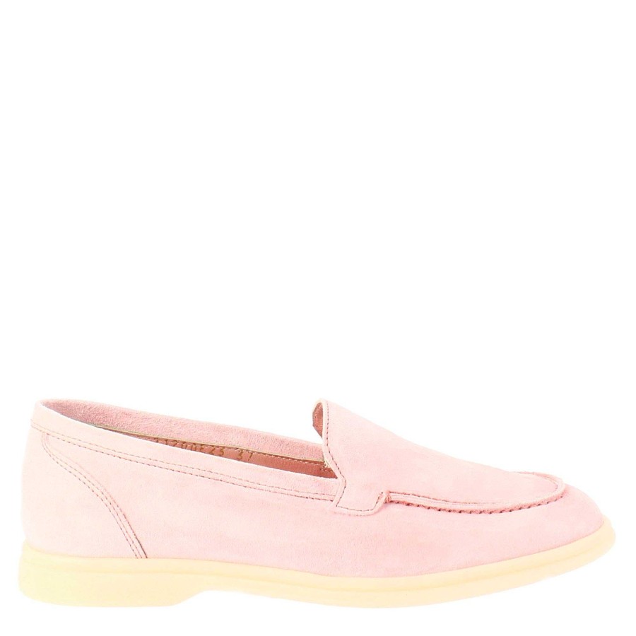 Leonardo Flexible Women'S Moccasin In Pink Suede