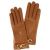 Leonardo Handmade Women'S Morsetto Model Gloves With Buckle In Nappa Leather