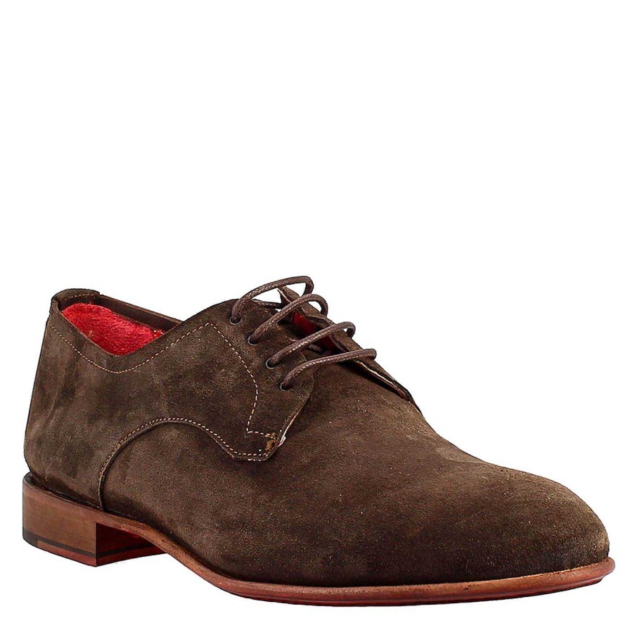 Leonardo Elegant Men'S Brown Derby In Suede