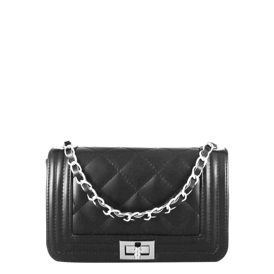 Leonardo Timeless Shoulder Bag In Black Quilted Leather