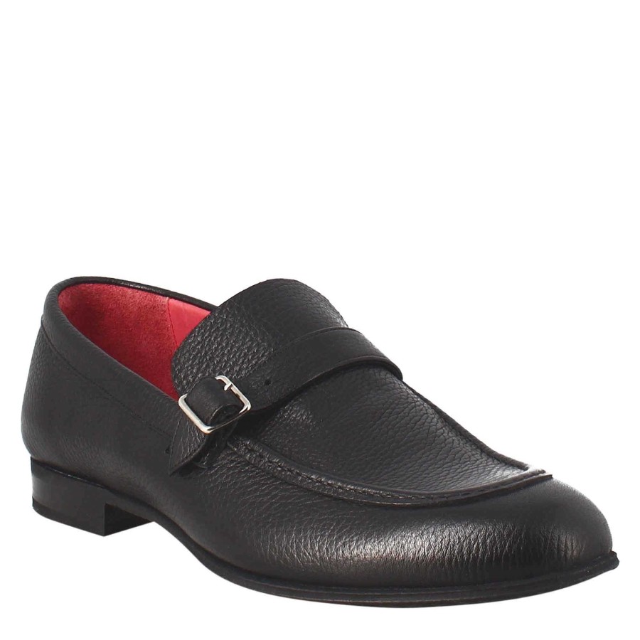 Leonardo Elegant Black Men'S Loafer In Smooth Leather