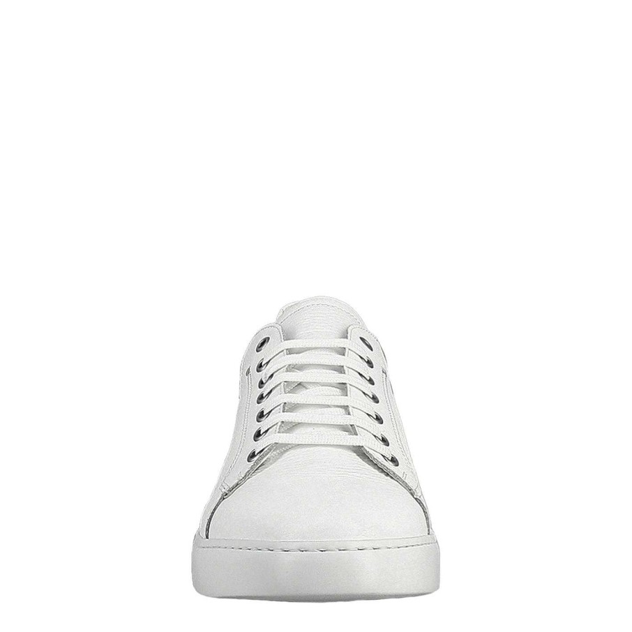 Leonardo Elegant White Men'S Sneaker In Smooth Leather