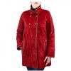 Leonardo Abois Women'S Elegant Reversible Handmade Jacket In Red Reindeer Leather With Buttons