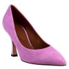 Leonardo Women'S Pointed Pumps In Lilac Suede Leather