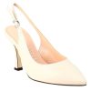 Leonardo Women'S High-Heeled Decollete In Cream Leather