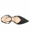 Leonardo Pointed Women'S Sandal In Black Leather With Heel