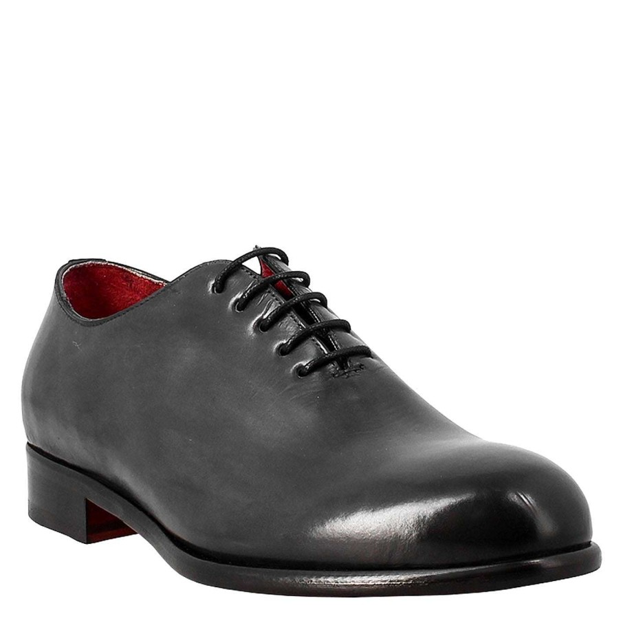 Leonardo Elegant Blue Wholecut Oxford For Men In Leather And Red Lining