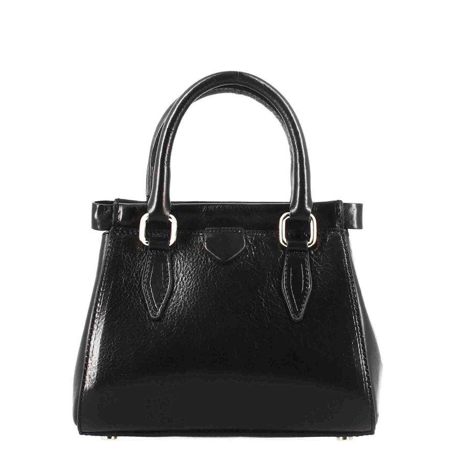 Leonardo Fiorenza Leather Handbag With Removable Black Shoulder Strap