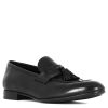 Leonardo Elegant Men'S Loafer In Soft Black Leather With Tassels