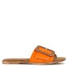 Leonardo Orange And Brown Suede Women'S Slippers