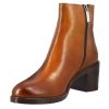 Leonardo Smooth Women'S Ankle Boot With Medium Heel In Brown Leather