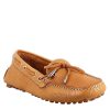 Leonardo Women'S Moccasin With Laces In Brown Leather