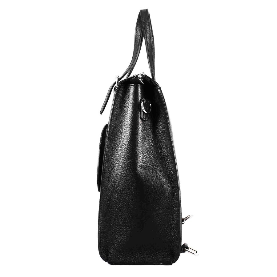 Leonardo Casual Women'S Backpack In Black Leather