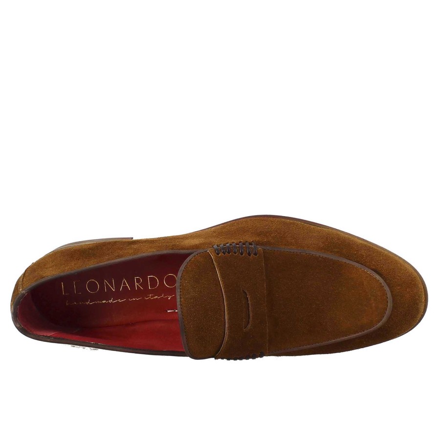 Leonardo Elegant Brown Land Moccasin For Men In Suede