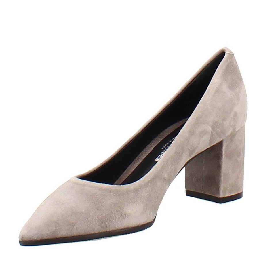 Leonardo Decollete In Dove Gray Suede With High Heel