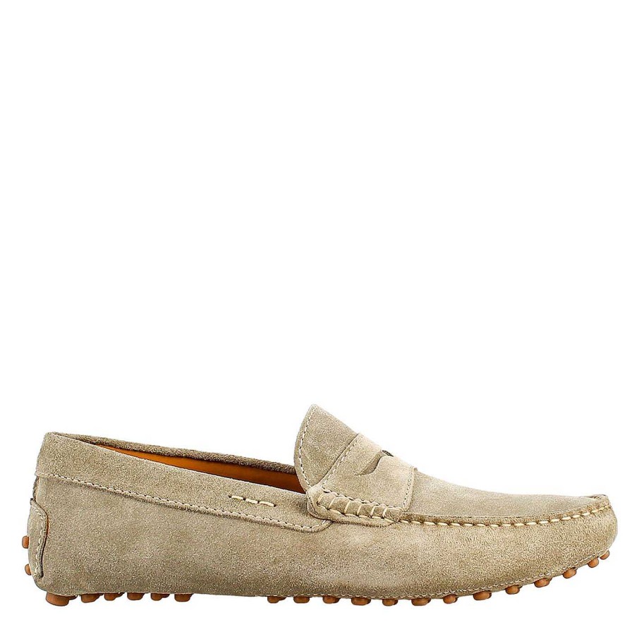 Leonardo Gray Lined Moccasin For Men In Suede