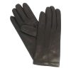 Leonardo Black Men'S Glove In Black Leather Lined With Cashmere