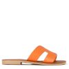 Leonardo Women'S Orange Leather Slippers