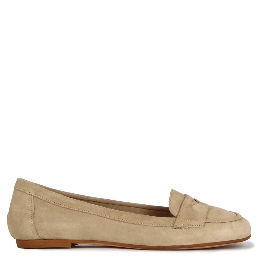 Leonardo Classic Women'S Ballet Flat In Beige Suede