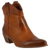 Leonardo Unlined Women'S Low Texan Boots In Brown Vintage Leather