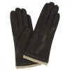 Leonardo Handmade Decorated Women'S Gloves In Black Nappa