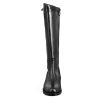 Leonardo Smooth Women'S Knee-High Boot With Low Heel In Black Leather