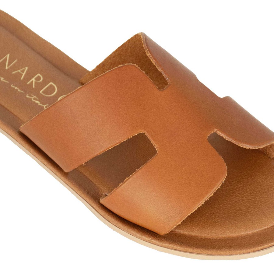 Leonardo Women'S Light Brown Leather Slippers