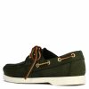 Leonardo Women'S Boat Moccasin In Green Suede