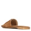 Leonardo Women'S Suede Slippers With Light Brown Band