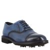 Leonardo Women'S Golf Shoes In Blue Color With Handcrafted Leather Brogue Details