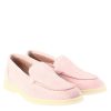 Leonardo Flexible Women'S Moccasin In Pink Suede