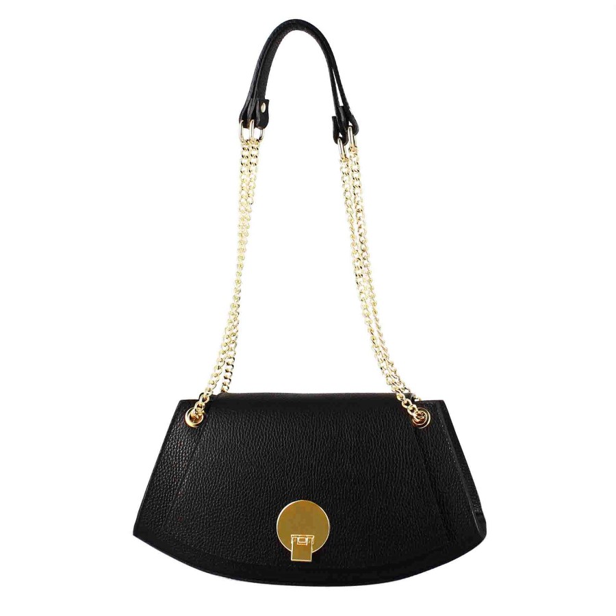 Leonardo Women'S Leather Shoulder Bag With Gold-Coloured Metal Closure