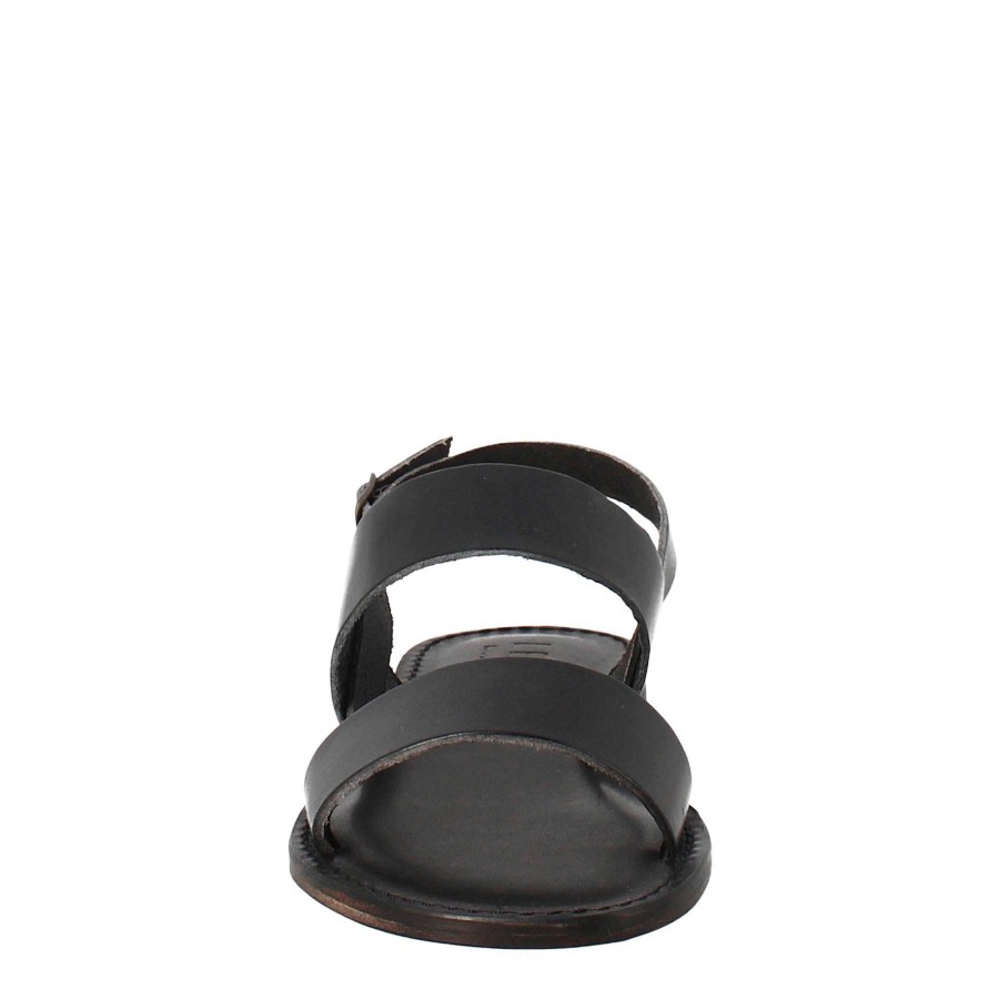 Leonardo Euforia Women'S Ancient Roman Style Sandals In Black Leather