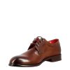 Leonardo Elegant Dark Brown Derby For Men In Smooth Leather