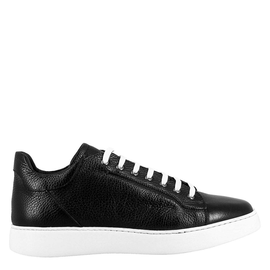 Leonardo Elegant Black Men'S Sneaker In Smooth Leather