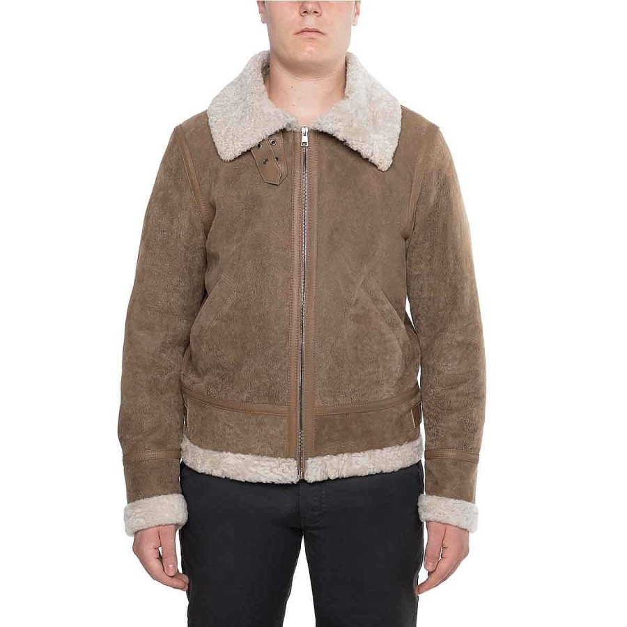 Leonardo Men'S Brown Sheepskin Jacket