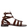 Leonardo Women'S Roman Style Ankle Sandals In Brown Leather