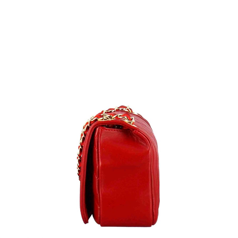 Leonardo Timeless Medium Shoulder Bag In Red Quilted Leather