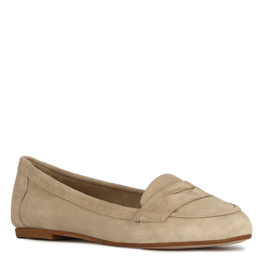 Leonardo Classic Women'S Ballet Flat In Beige Suede