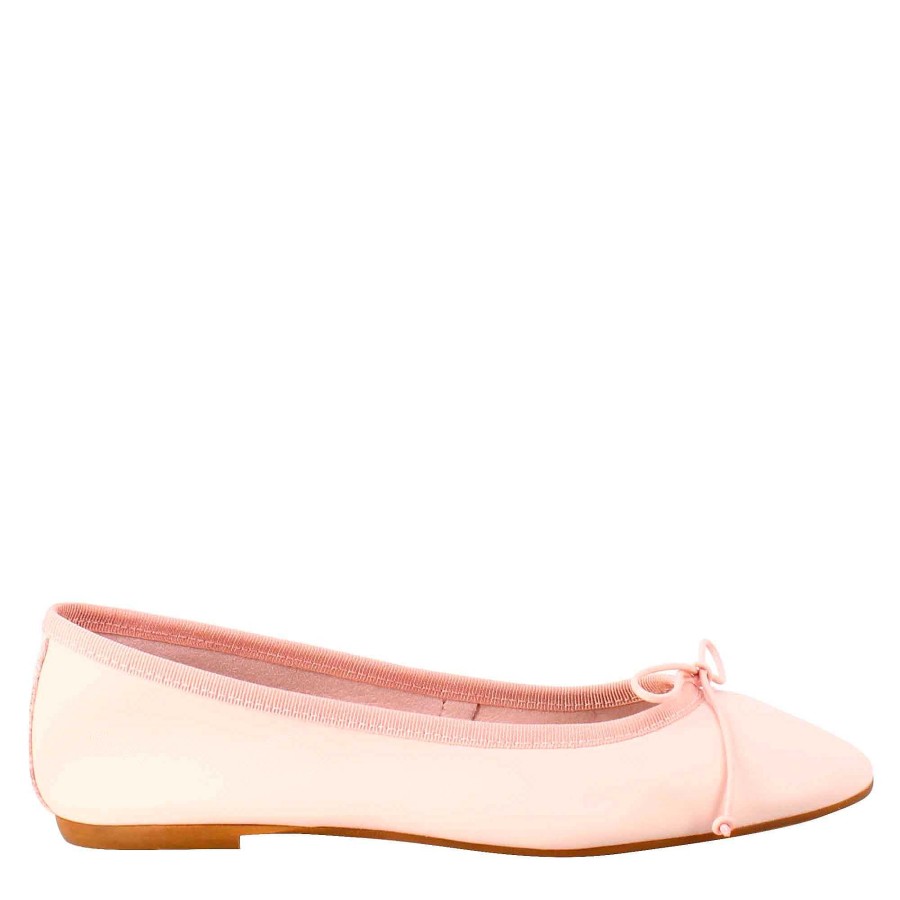 Leonardo Lightweight Powder-Colored Women'S Ballet Flats In Smooth Leather