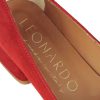 Leonardo Classic Women'S Decollete In Red Suede