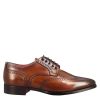 Leonardo Men'S Derby In Light Brown Leather With Swallowtail And Square Toe