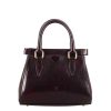 Leonardo Fiorenza Leather Handbag With Removable Dark Brown Shoulder Strap