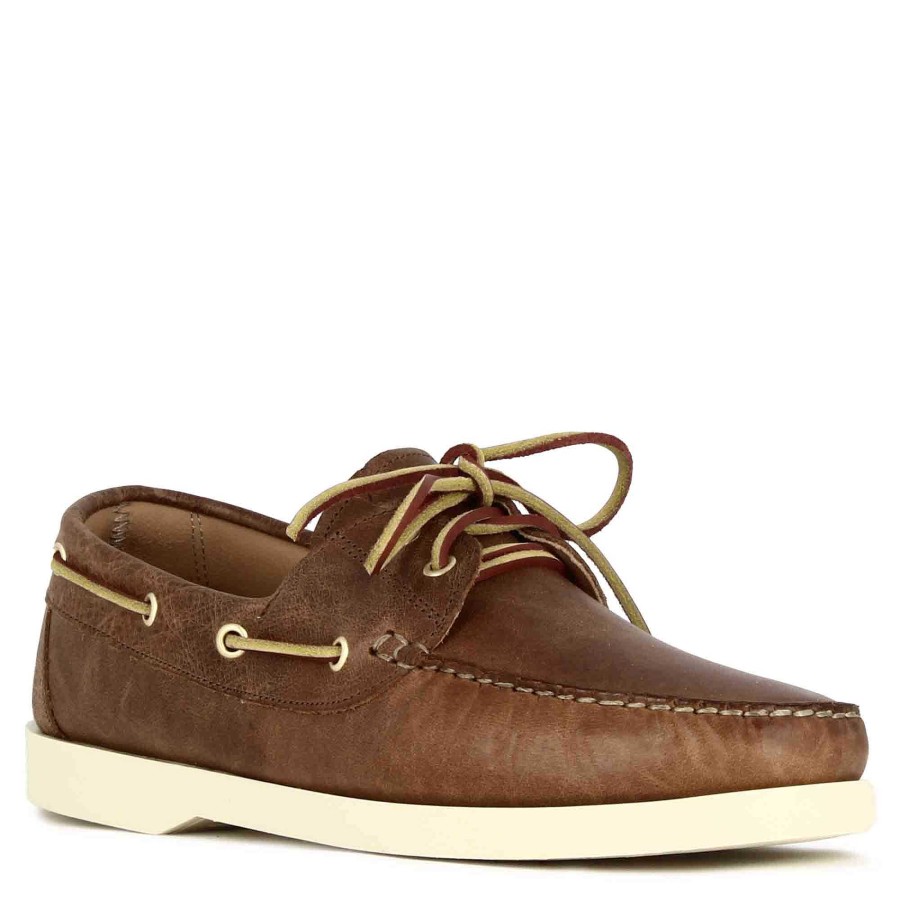 Leonardo Men'S Boat Moccasin In Light Brown Suede