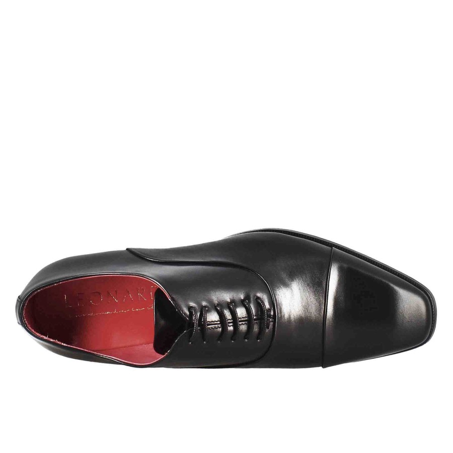 Leonardo Oxford Shoes With Black Leather Toe Cap