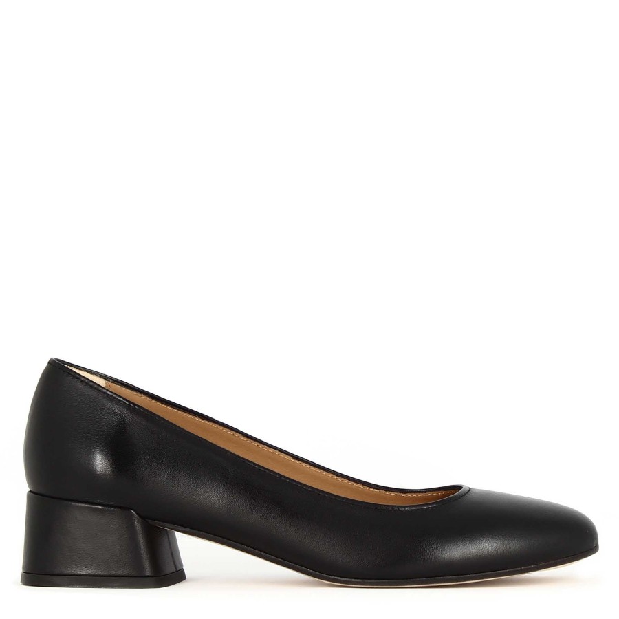 Leonardo Classic Women'S Decollete In Black Smooth Leather