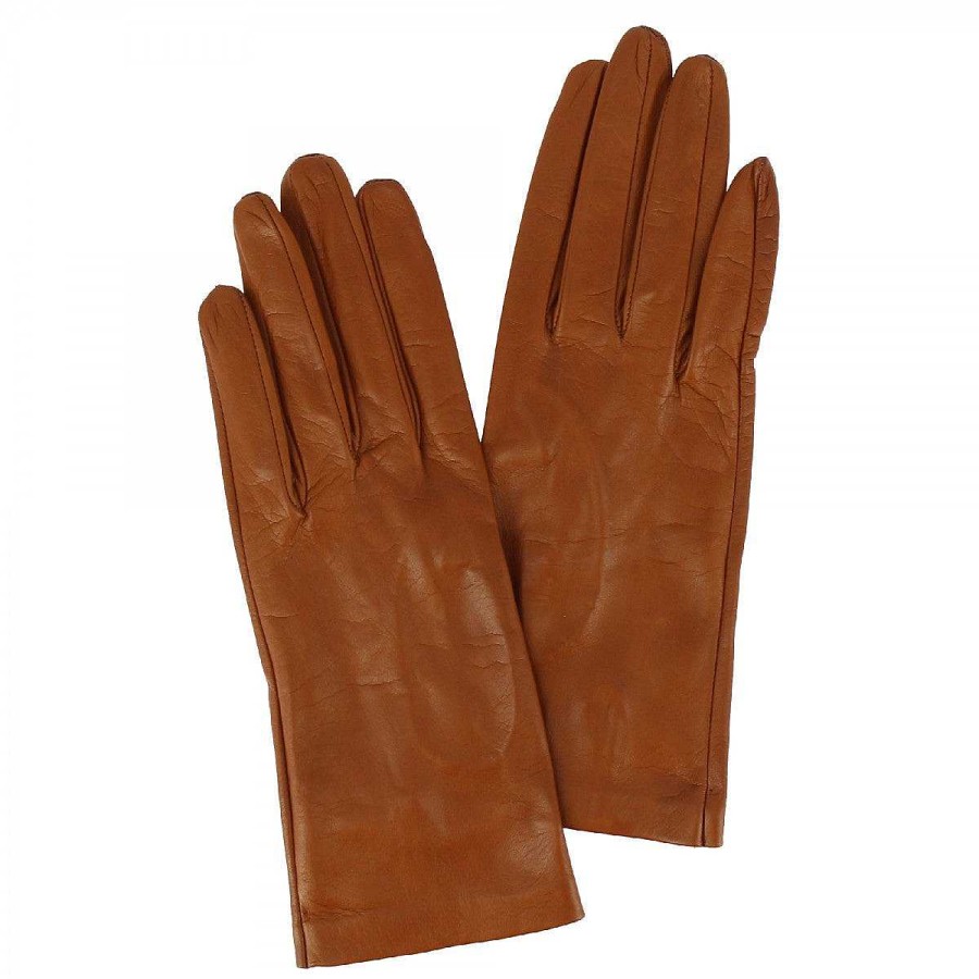 Leonardo Classic Handmade Brown Nappa Women'S Gloves